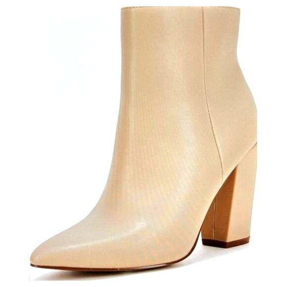 Vetaste Women Chunky High Heel Ankle Bootie - Apricot - size 11 - Picture 5 of 8